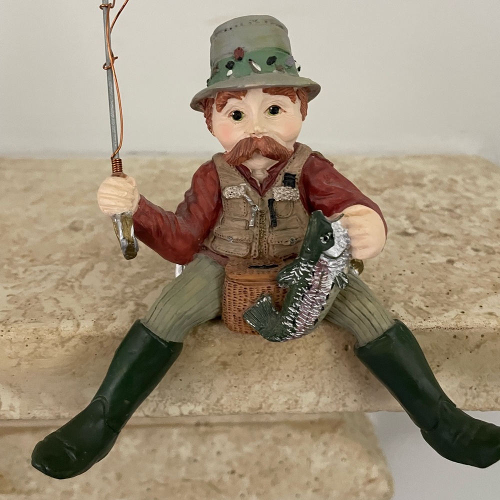 🎣 The Keeper of the Catch Shelf Sitter by Shenandoah Designs. Fisherman. 🎣